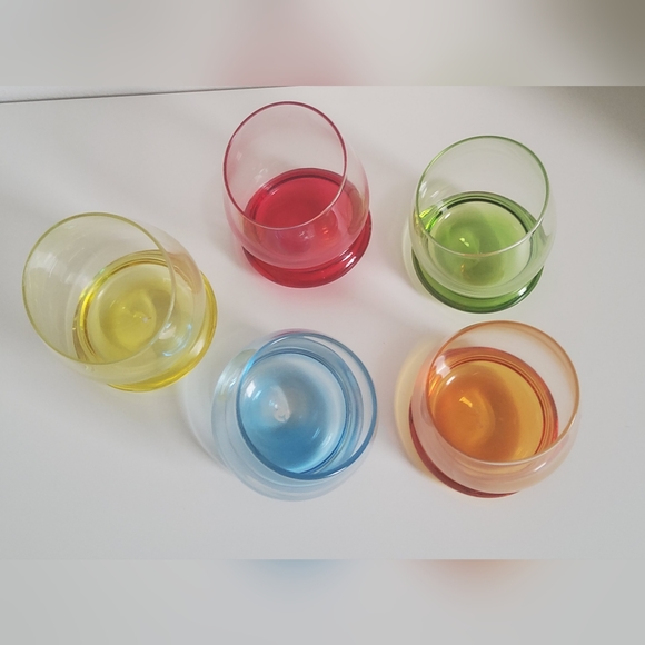 Small Bohemian Crazy Crystal Glasses set of 5 - Picture 2 of 6